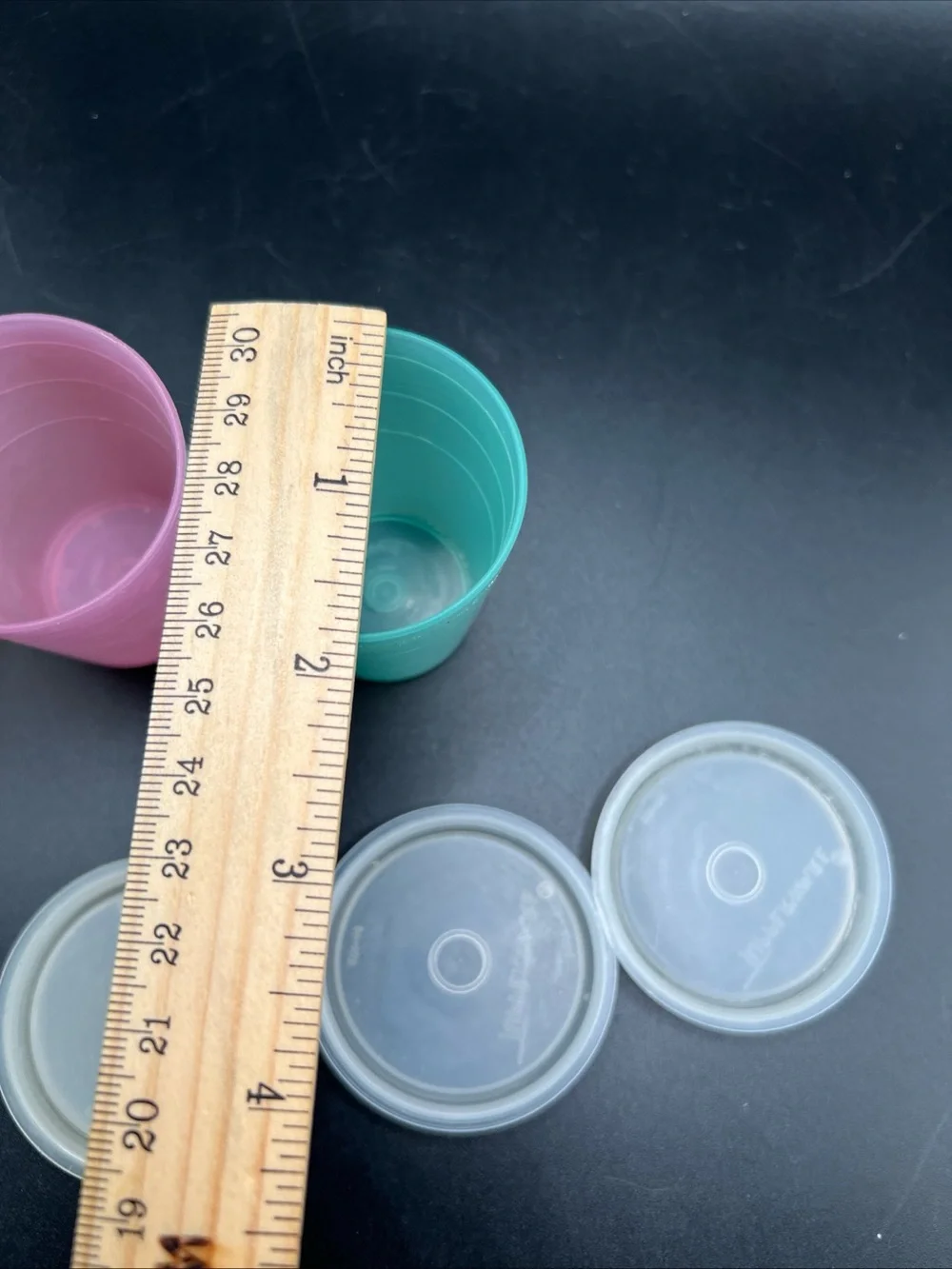 Tupperware Vintage Mini 2oz Pastel Midget Containers Set 3 Cups